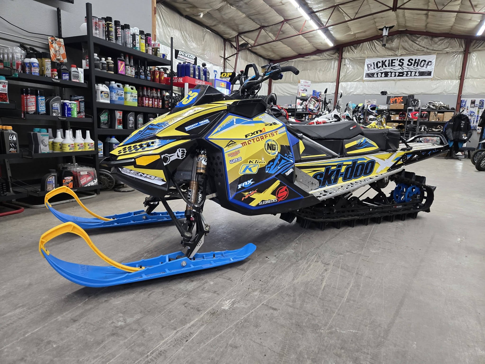 Ski-Doo snowmobile at Rickie's Shop